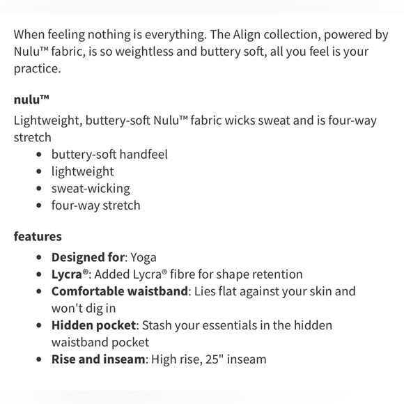 Align High-Rise Tight 25” Aqueous Emboss Black 8 New With Tags! RARE! - Picture 6 of 7